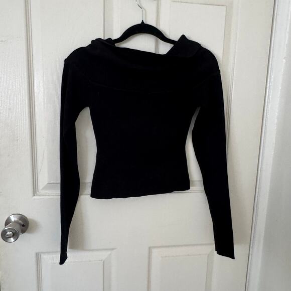 NA-KD Off-Shoulder Knitted Sweater Top Black NWT Size S - Picture 3 of 9